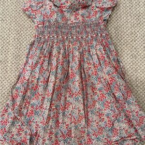 Charming Floral Kids Dress - Red and Blue